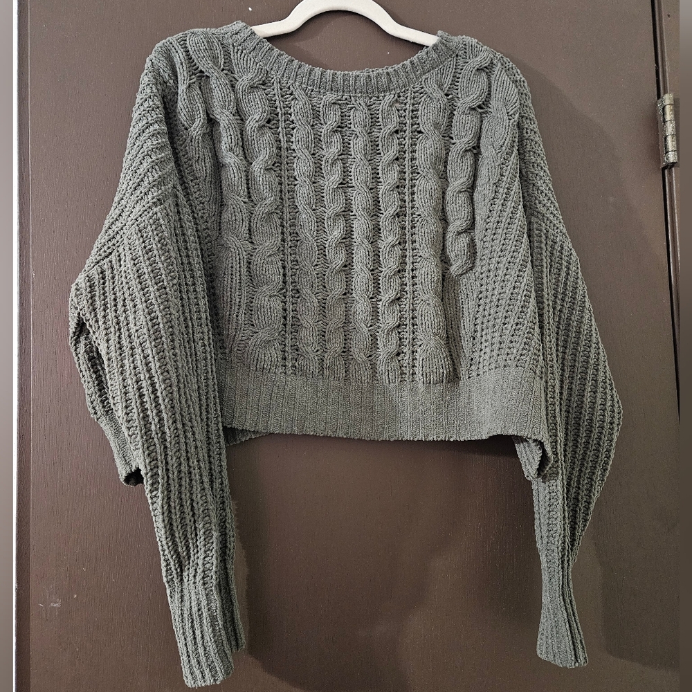 Junior's Arizona Cropped Chenille Sweater
